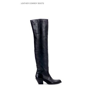 NIB Zara leather cowboy OTK boots sz 5